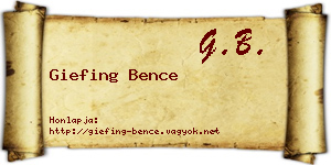 Giefing Bence névjegykártya